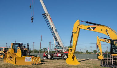 Excavator, Dozer, and Crane